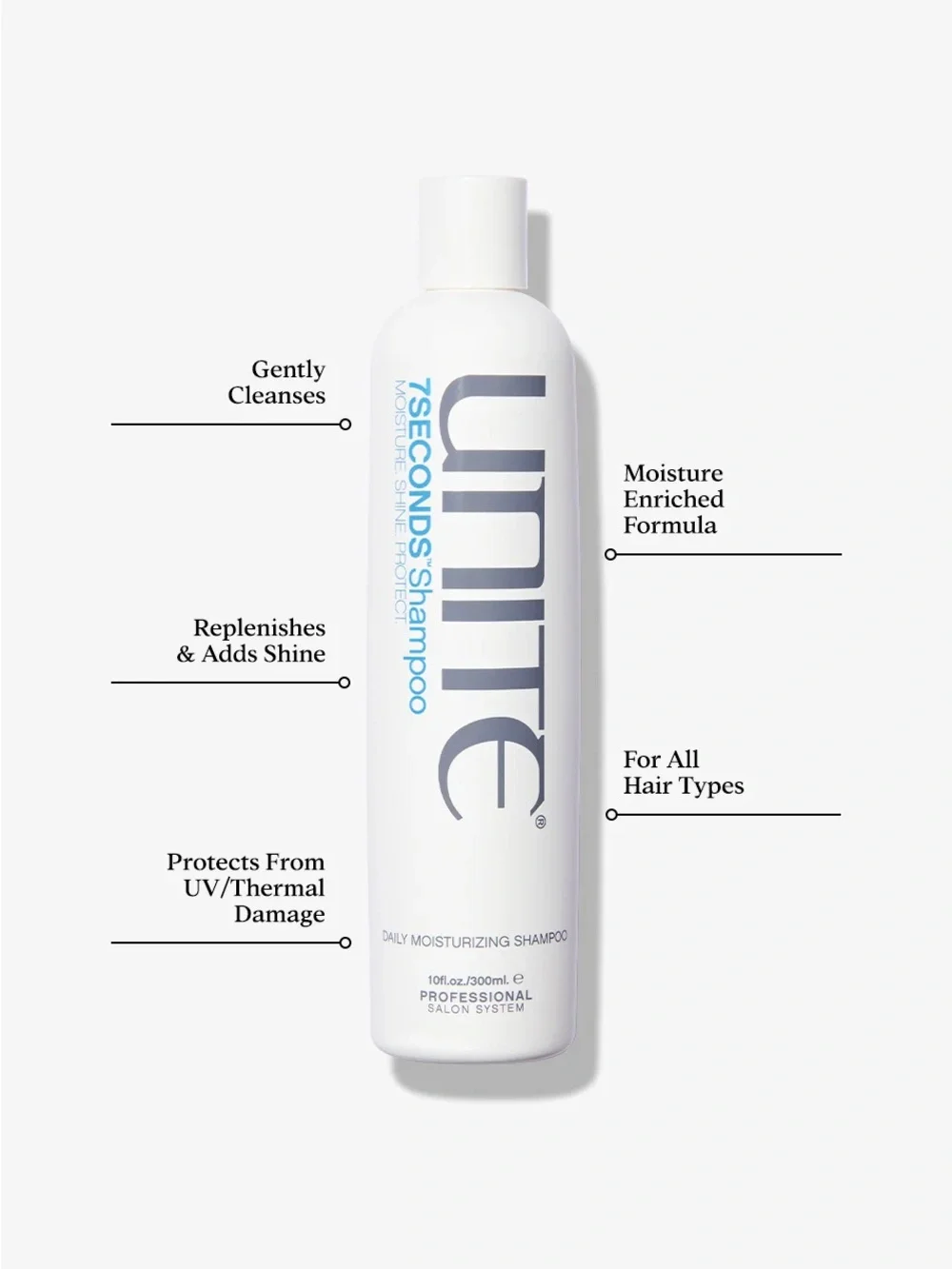 Unite 7 Seconds Daily Moisturizing Shampoo NEW 10 oz/300ml
